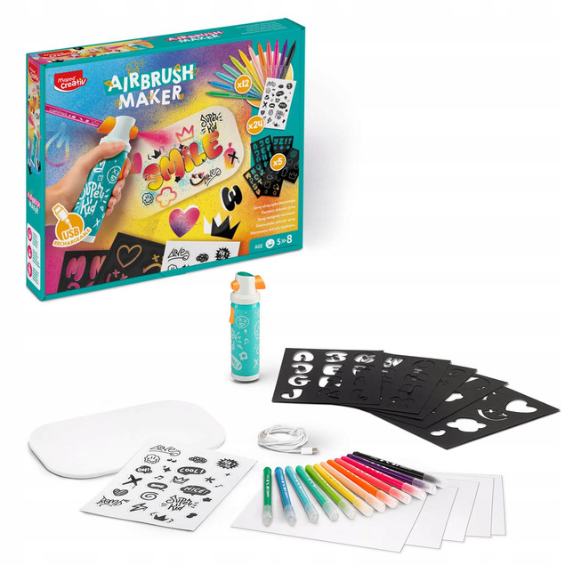 Zestaw Kreatywny AIRBRUSH Maker Spray Do Graffiti Na Akumulator 4+ Maped