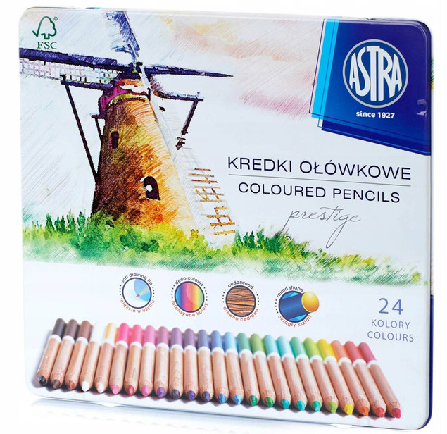 Kredki ołówkowe 24 kolory Astra