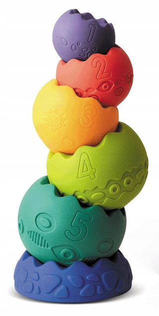 Piramida sensoryczna pastelowa Hencz Toys 26 cm