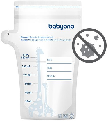 BABYONO Woreczki Do Pokarmu 180ml 30 sztuk 1084