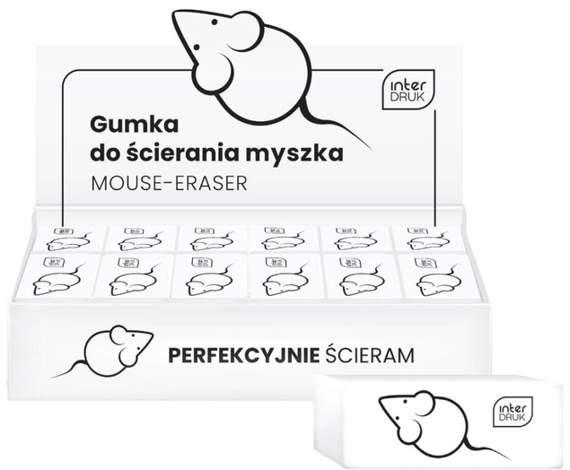 Gumka Do Ścierania Mazania Szkolna Biurowa Biała Interdruk