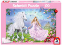 Schmidt Spiele Puzzle 100 el. Księżniczka i Jednorożec G3 dla Dzieci