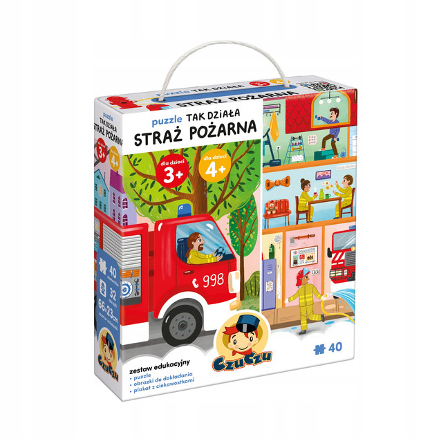CZUCZU Puzzle Edukacyjne Tak działa Straż Pożarna 40 el. Wiek 3+ + Plakat