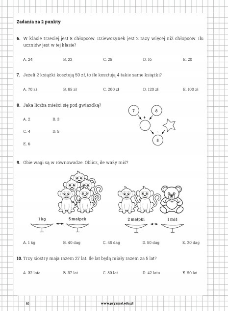 Kalkulatorek Matematyka Klasa 3 | Zadania Konkursowe | Kangur Przymat