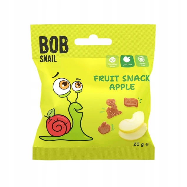 Bob Snail Żelki Jabłkowe 20g Bez Cukru x4 - Detal produktu