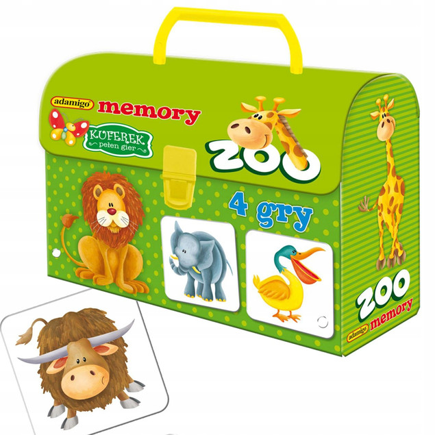 Adamigo Kuferek Zoo Memory – Edukacyjna Gra Pamięciowa dla Dzieci