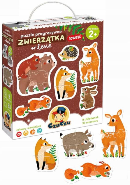 Puzzle Progresywne Zwierzątka w Lesie CzuCzu