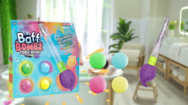 Zimpli Kids Baff Bombz Magic Brush 4 Kule do Kąpieli Zmieniające Kolor