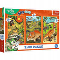PUZZLE 3X80 TREFLIKI W ŚWIECIE DINOZAURÓW TREFL