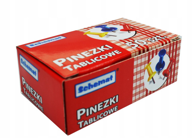 Schemat Pinezki Tablicowe Kolorowe 50 Sztuk
