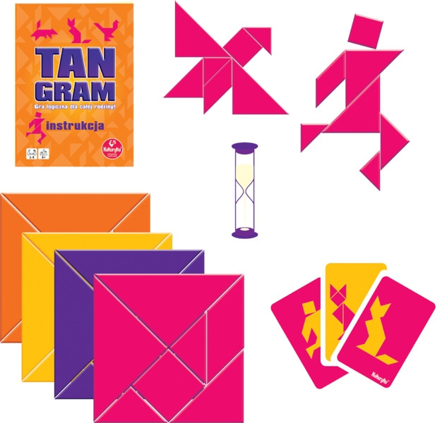 Gra Logiczna Tangram Kukuryku Klasyczna Chińska Łamigłówka