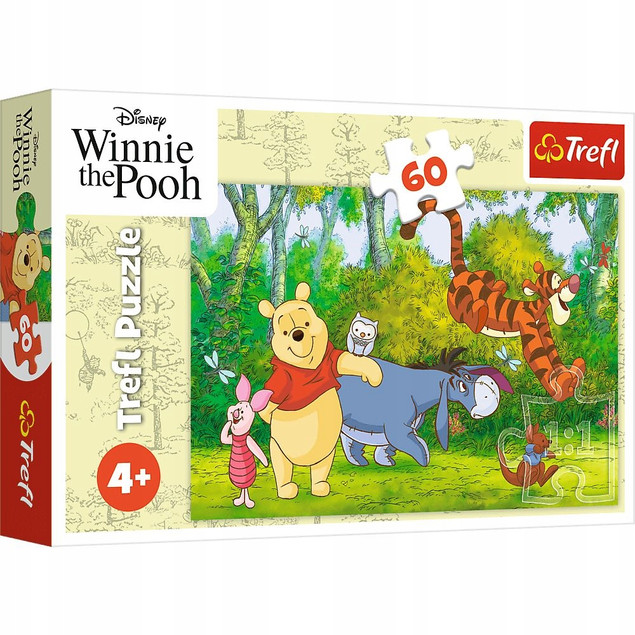 Puzzle 60 elementów Smaczny miodek Kubuś Puchatek Trefl