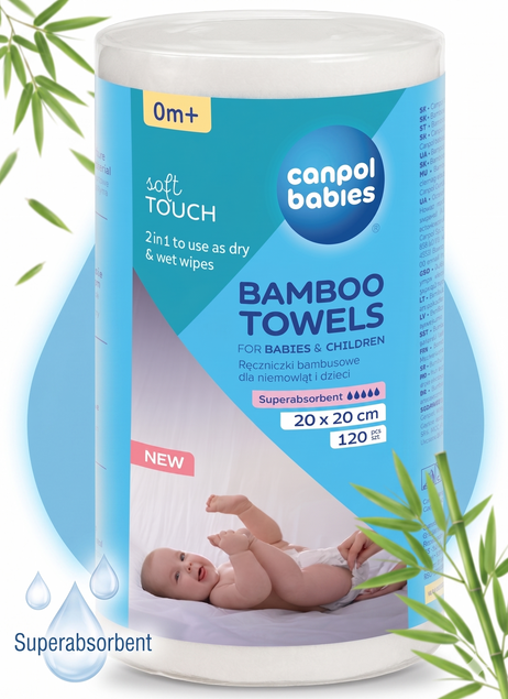 Ręczniczki bambusowe dla niemowląt 120 szt. Canpol Babies