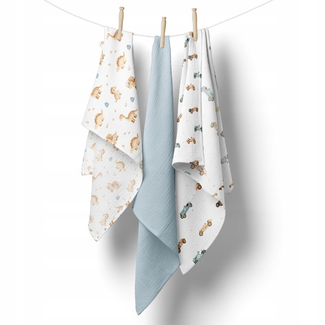Pieluchy muślinowe 3 szt. 70x70 cm 100% bawełna