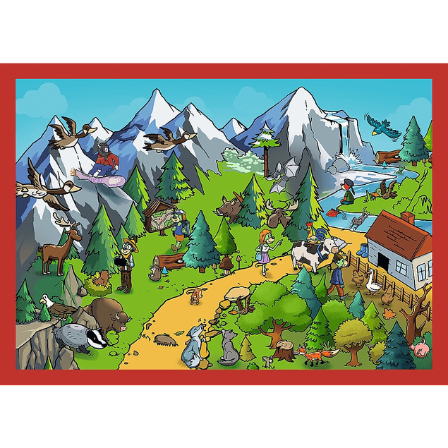 Puzzle 4w1 Podróże Treflików TREFL