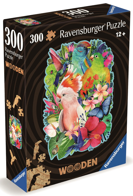 Puzzle Ravensburger Drewniane Kolorowe Papugi 300 elementów