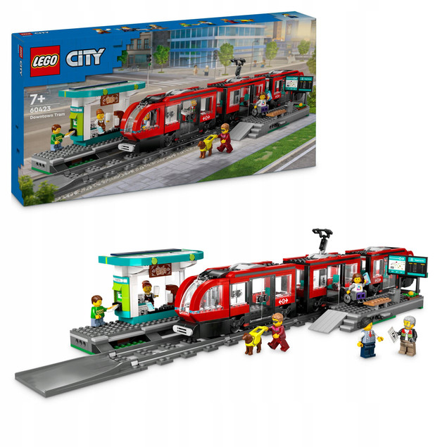 LEGO City 60423 Tramwaj Miejski ze Stacją – Zestaw dla Dzieci 7+