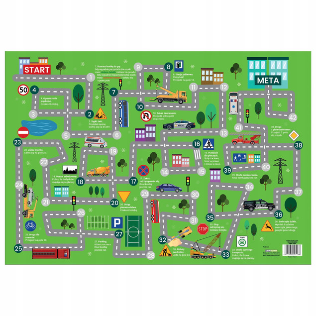 Podkład Szkolny Na Biurko Obustronny ZNAKI DROGOWE Derform