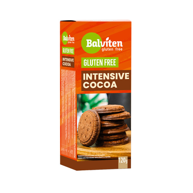 Herbatniki Maślano Kakaowe z Polewą Kakaową Intensive Cocoa BG 120g Balvite