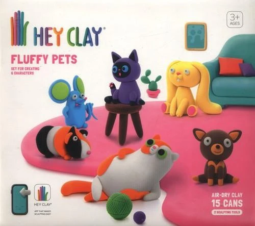 Masa plastyczna HEY CLAY - zestaw puchate zwierzęta 15 tubek + aplikacja_8