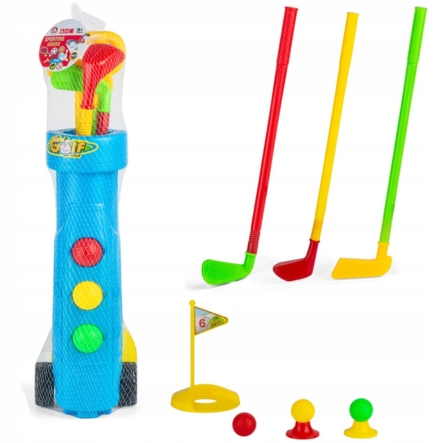 Askato DZIECIĘCY ZESTAW DO GRY W GOLFA MINI GOLF Z WÓZKIEM
