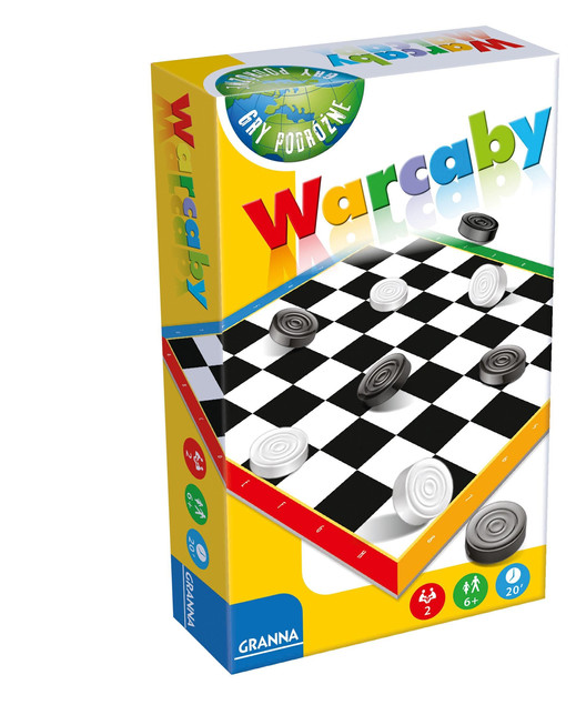 GRANNA Warcaby Mini Podróżne Gra Strategiczna dla Dzieci i Rodziny 6+