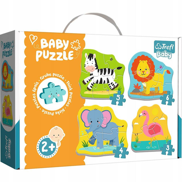 Puzzle Baby Classic Safari 4 w 1 – 18 elementów, Trefl