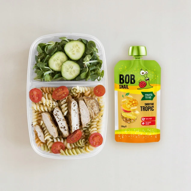 Mus owocowy 100% bez dodatku cukru BOB SNAIL Banan Ananas Mango 10х120 g_4