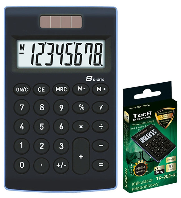 Kalkulator kieszonkowy 8-pozycyjny TR-252-K TOOR