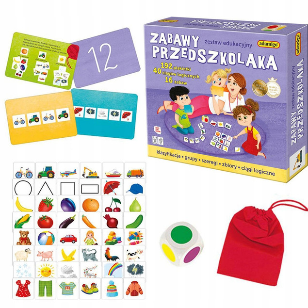 Gra Planszowa Adamigo Zabawy Przedszkolaka Edukacyjny Zestaw Rozwojowy
