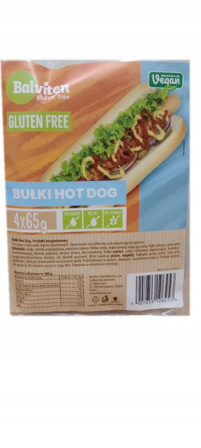 Balviten bułki hot dog 260g (4x65g) bezglutenowe