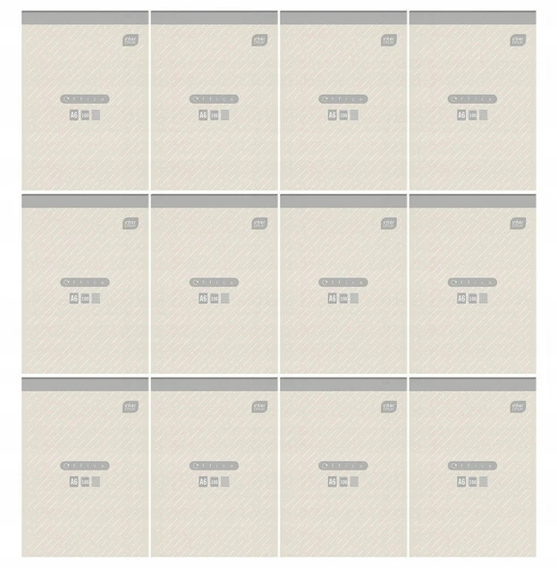 Blok Biurowy Notes Notatnik A6 Kratka 100 Kartek Interdruk x12