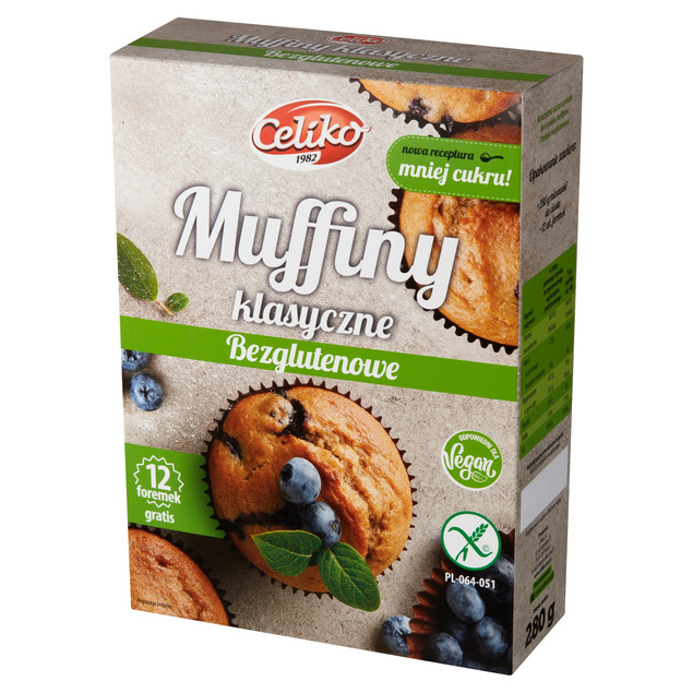 Mieszanka do wypieku muffinów Celiko bezglutenowe wraz z foremkami 280 g