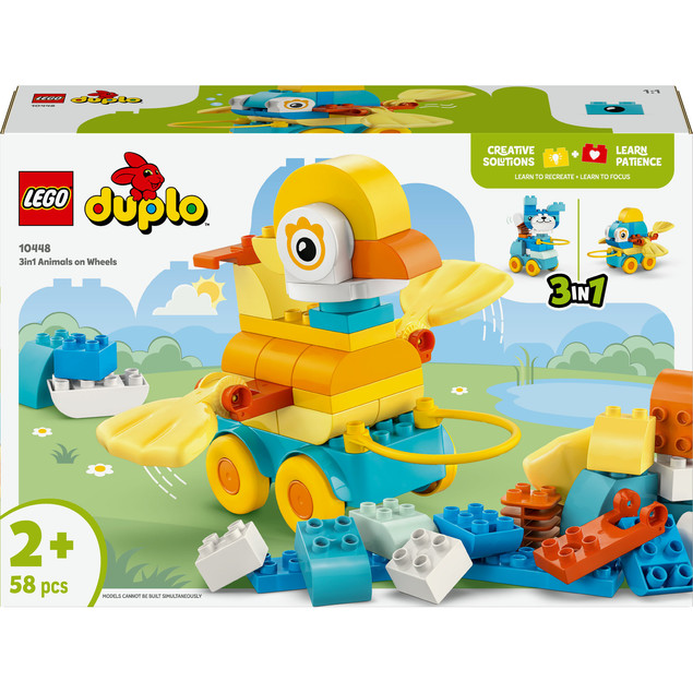 LEGO DUPLO 10448 Zwierzątka Na Kółkach 3w1 Klocki dla Malucha