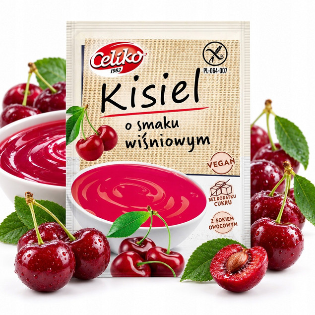 Kisiel Wiśniowy Bez Dodatku Cukru Bezglutenowy Celiko 40g
