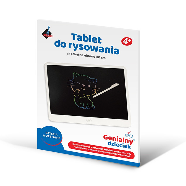 Askato Tablet LCD do Rysowania 16 cali 10 Kolorów Genialny Dzieciak