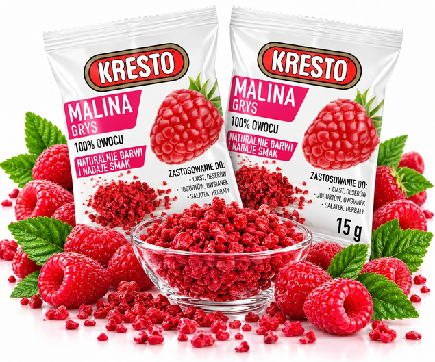 Kresto Malina Liofilizowana Grys 15g | 100% Owocu x2