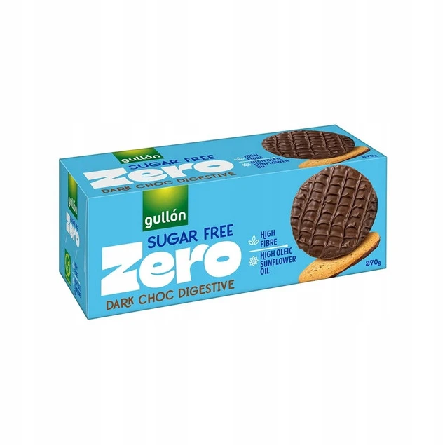 Ciasteczka sugar free pełnoziarniste maczane w czekoladzie 270 g
