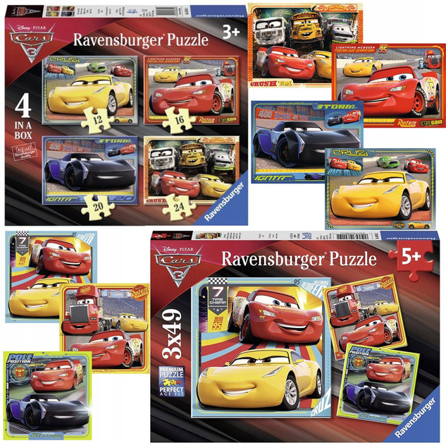 Puzzle Ravensburger 24 elementów Puzzle 4w1 Auta 3
