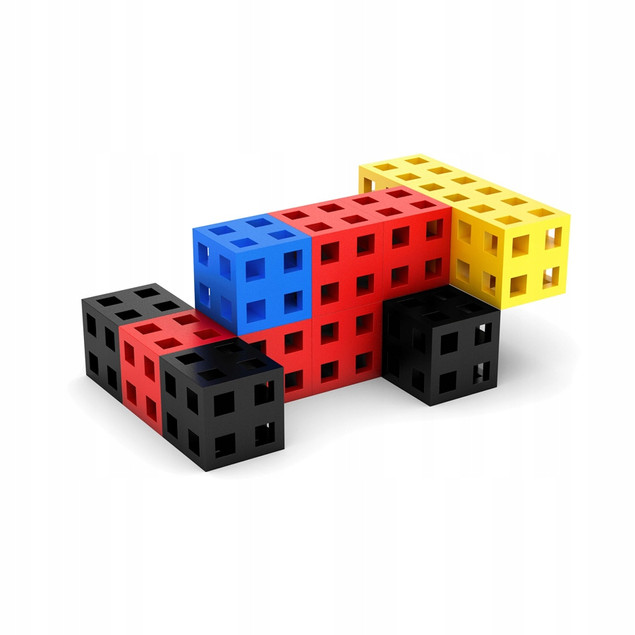 Klocki Konstrukcyjne Meli CUBE 50 elementów | Wielokolorowe Sześciany dla Dzieci 3+