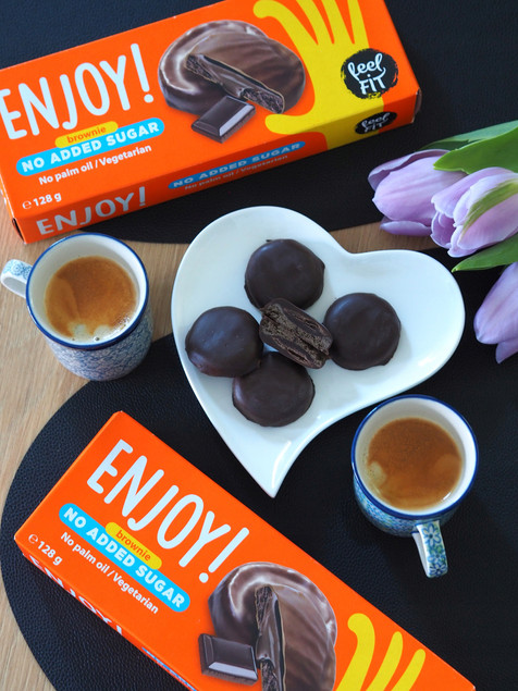 FEEL FIT Enjoy! Ciastka Brownie w gorzkiej czekoladzie bez cukru 128g