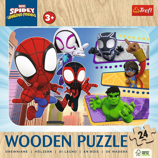 Puzzle Trefl 24 elementów Odważny Spidey i przyjaciele