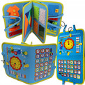 Tablica manipulacyjna Montessori z zegarem sensorycznym