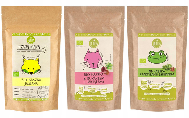 HELPA Kaszka Bio MIX SMAKÓW Bez Cukru 200gx3
