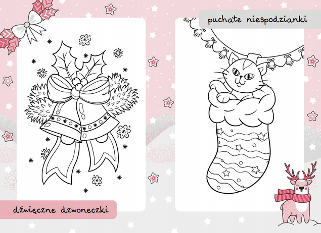 Malowanki z Mikołajem RENIFER Kolorowanka Świąteczna 3+ Skrzat