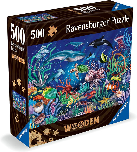 Ravensburger - Drewniane puzzle - Kolorowy świat morza 500