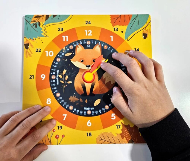 Zegar Zabawka Edukacyjna Tekturowa LISEK Lis 5+ Alexander 2794