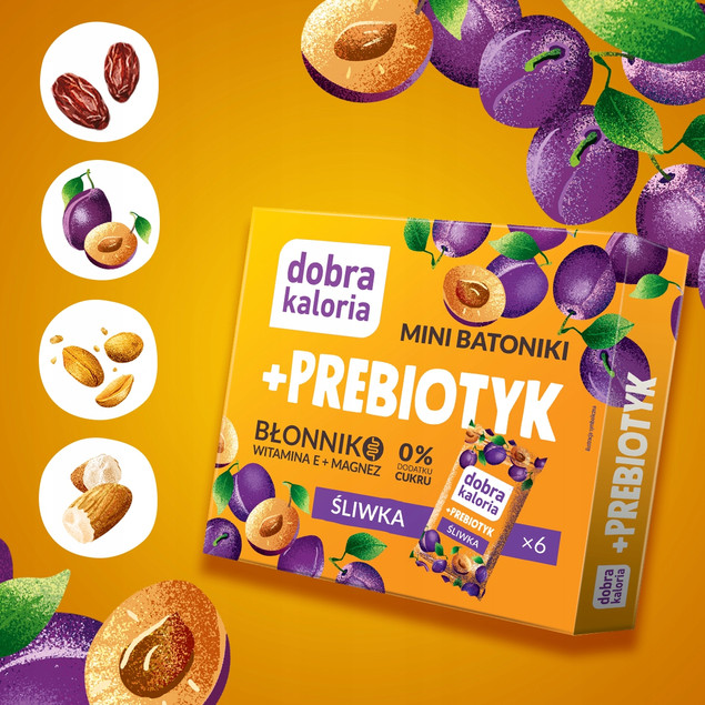 Mini Batoniki Dobra Kaloria Śliwka 6 szt. 102 g