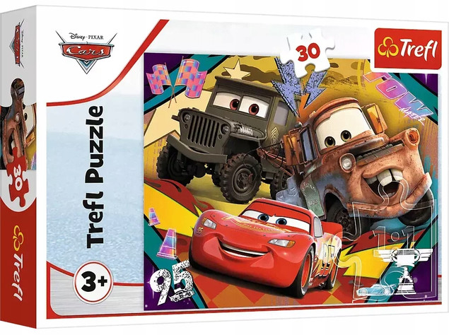 Puzzle 30 Układanka Cars 3 AUTA Bajka Samochody 3+ Trefl