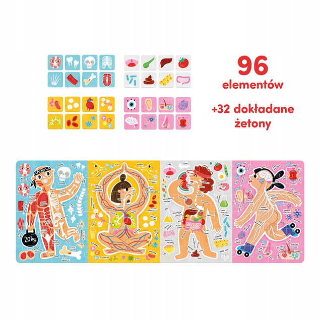 Puzzle Tak Działa Moje Ciało Układanka 96el. 5+ CzuCzu